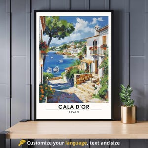 Poster Cala D'Or, Spanje | Poster Cala D'Or, Mallorca | Poster Mallorca, Spanje - uitzicht vanaf de stad