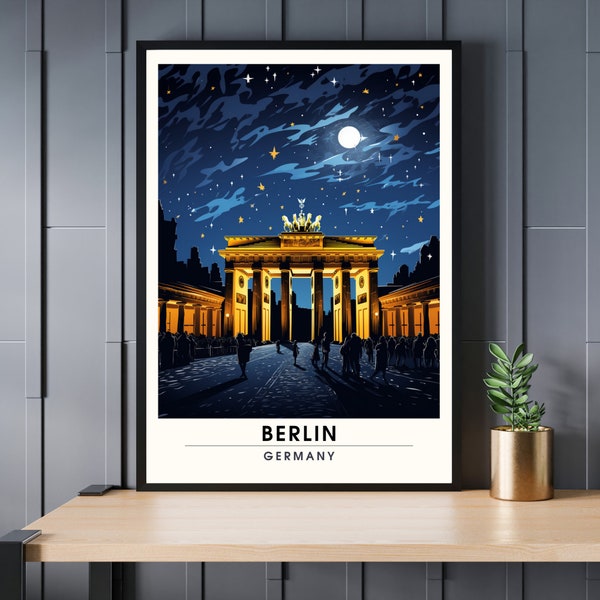 Impression Berlin | Poster de voyage Berlin, Allemagne | vue sur la Porte de Brandebourg