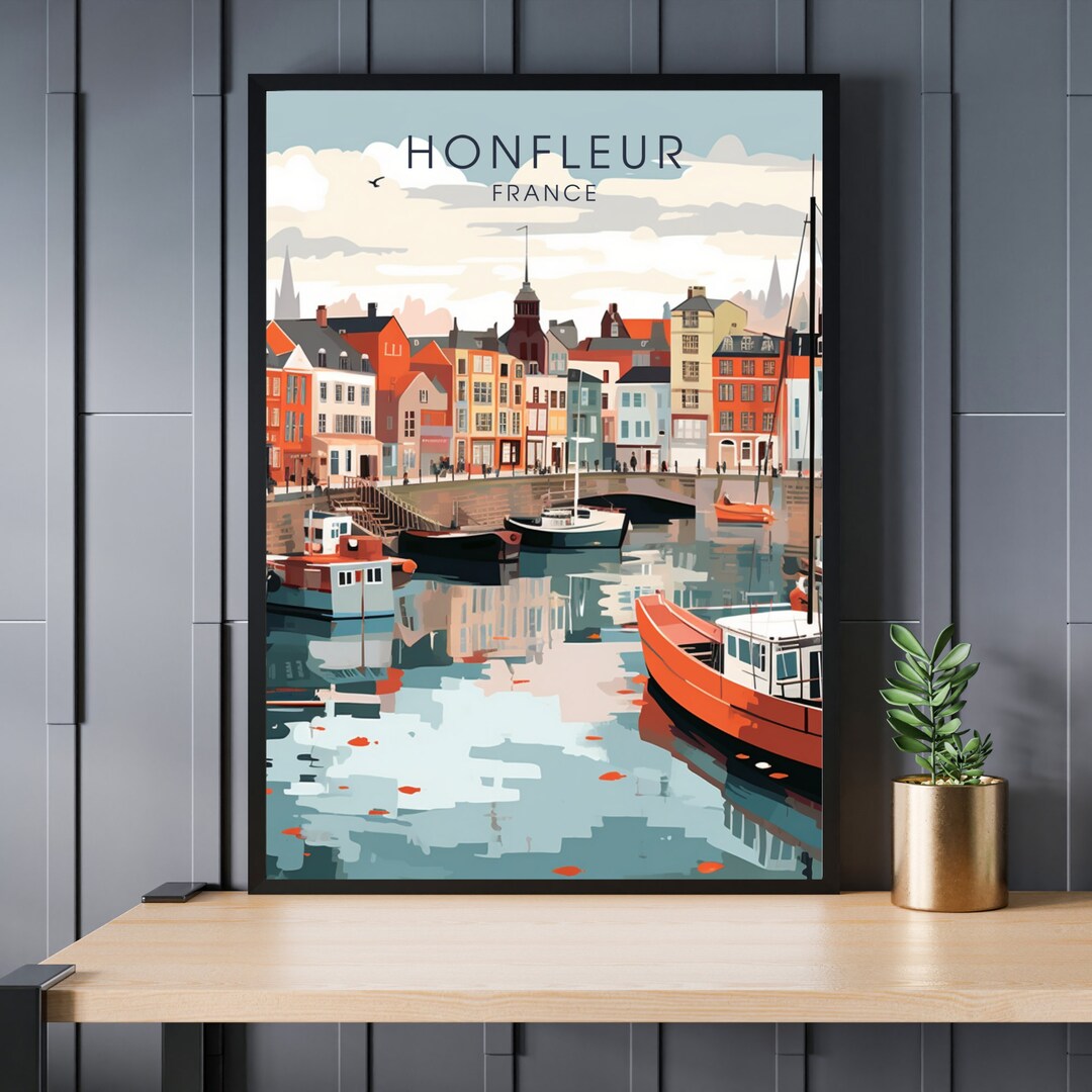 Honfleur Poster Honfleur Travel Print France Poster Etsy