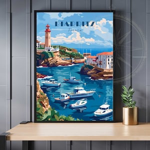 Cartel de Biarritz - Impresión de viaje de Biarritz, Francia