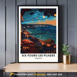 Póster Six-Fours-les-Plages, Francia - Impresión Six-Fours-les-Plages de noche