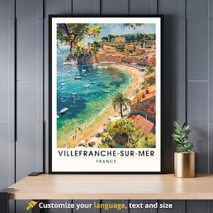 Cartel de Villefranche-sur-Mer - Impresión de Villefranche-sur-Mer - Riviera Francesa