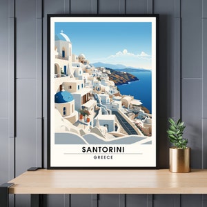 Santorini Print | Santorini Travel Poster | Greece travel poster