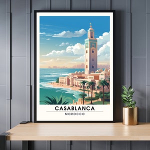 Imprenta Casablanca, Marruecos | Impresión de viajes de Casablanca | Mezquita Hassan II