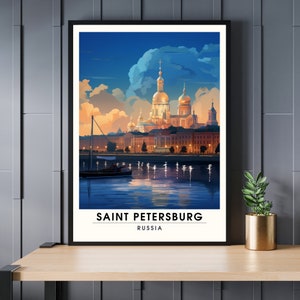 Saint Petersburg Print | Travel poster Saint Petersburg, Russia | Night tour in Saint Petersburg