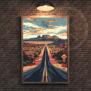 Affiche Route 66  | affiche de voyage route 66 | Affiche Amérique