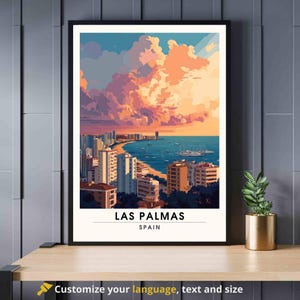 Affiche Las Palmas | Las Palmas bij zonsondergang reisprint