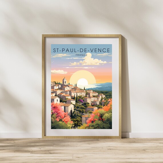 1935年　フランス南部「都市観光案内ポスター」 ポスター サン ポール ド ヴァンス フランス - Etsy 日本
