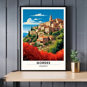Póster Gordes | Impresión de Gordes | cartel de viaje Gordes, Francia
