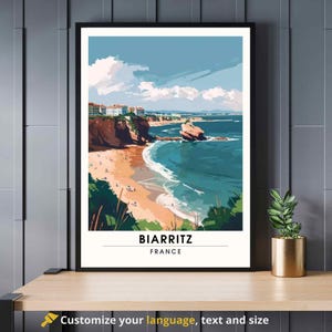 Cartel de Biarritz - Impresión de viaje de Biarritz, Francia