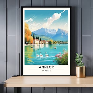 Product Description: Annecy Travel Print | Annecy Travel Poster | Alpine Charm