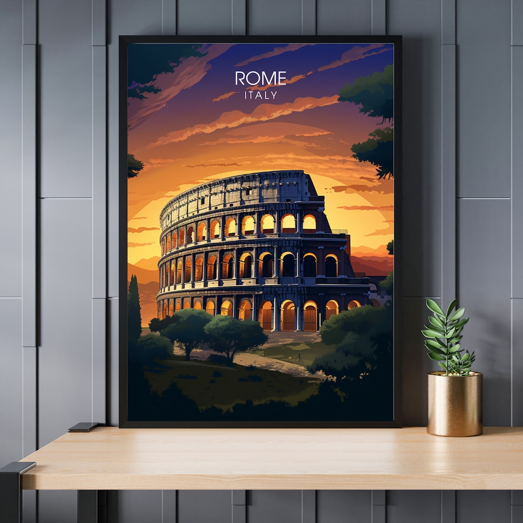 Pôster Roma | Impressão de viagem para Roma | Impressão de Roma ...