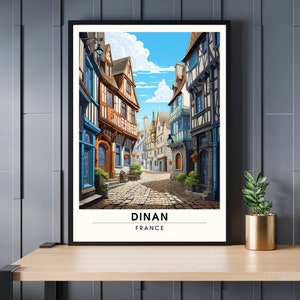 Estampa Dinan | Poster de viagens de Dinan | Dinan, viagem de France <br>de <br> Entrega Rápida? Pôster da Bretanha