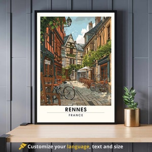 Impressão de Rennes | Poster de viagens de Rennes | Renne, viagem de France <br>de <br> Crie Seu Próprio Produto! Pôster da Bretanha