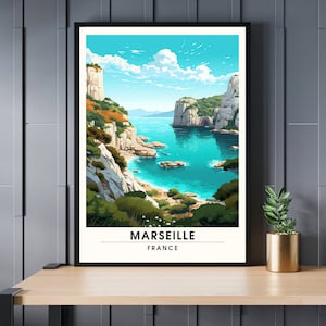 Marseille Poster | Marseille print | travel Calanques de Marseille