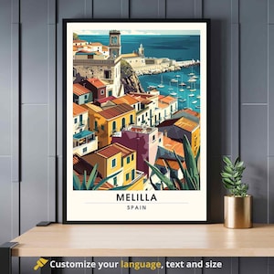 Affiche Melilla, Spanje | Melilla reisposter | Melilla gezien vanuit de lucht