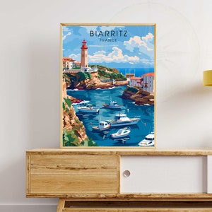Cartel de Biarritz - Impresión de viaje de Biarritz, Francia