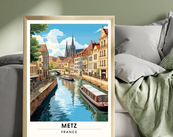 Locandina di Metz | stampa di viaggio Metz, Francia