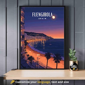 Plakat Fuengiroli | Drukuj Fuengirola, Hiszpania - Nocą