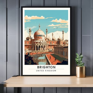 Brighton Poster - Brighton Reisedruck - Künstlerischer Stadtbilddruck - UK Souvenirs Collection
