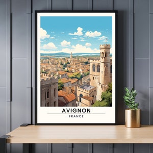 Cartel de Aviñón | Impresión de Aviñón | cartel de viaje Avignon, Francia | cartel de Provenza