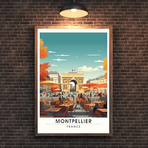 Affiche Montpellier | Impression Montpelier | affiche de voyage Montpellier, France - Arc de Triomphe