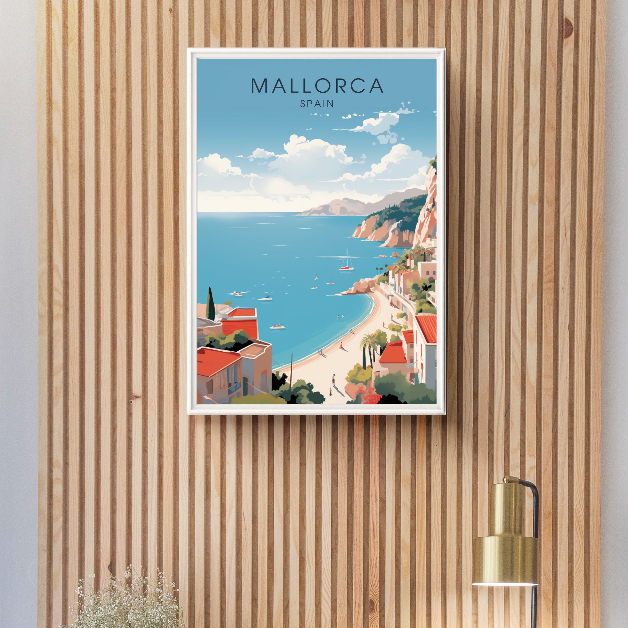 Mayorca Print Mallorca Spain Poster | Mallorca Print | Spain Beach Poster - Etsy