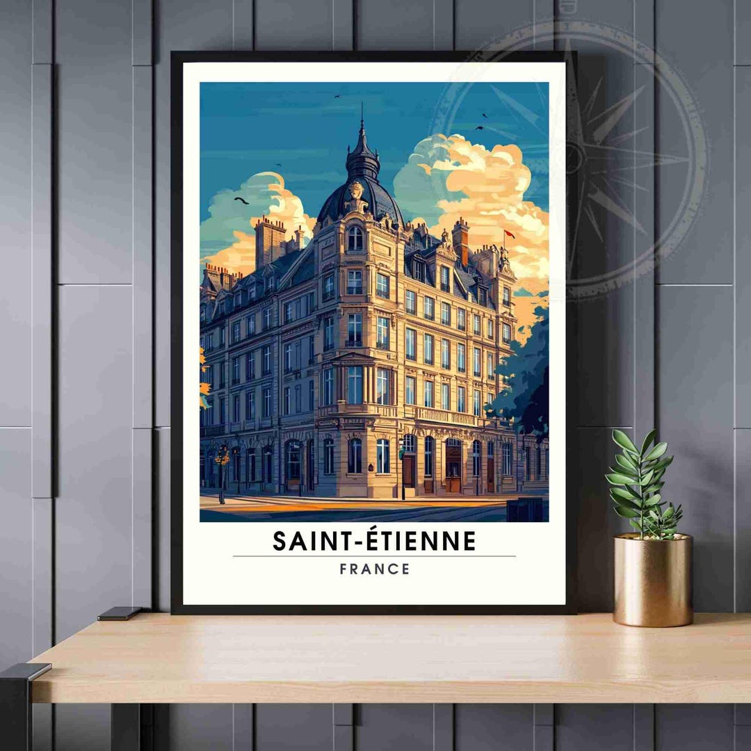 Poster Vintage Football 1980/81 - AS Saint-Étienne, PSG, Monaco
