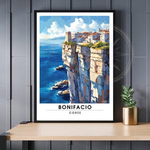 Affiche Bonifacio | Impression de voyage Corse | Affiche Corse