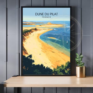 Póster de la Duna de Pilat | Impresión Duna de Pilat | Cartel de Francia