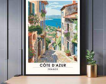 Côte d'Azur Poster - Ein Dorf an der Côte d'Azur