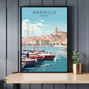 Affiche Marseille, impression de voyage Marseille, affiche de voyage Marseille France