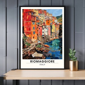 Poster Riomaggiore Italia | Stampa di viaggio Riomaggiore | Poster di viaggio alle Cinque Terre | manifesto Italia