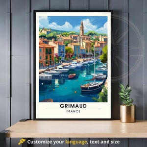 Grimaud-Plakat - Grimaud-Reisedruck, Frankreich - Côte d'Azur-Plakat - Port Grimaud
