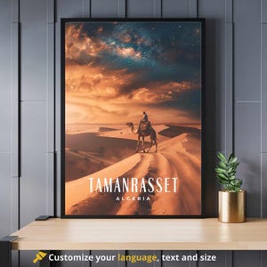 Poster Tamanrasset, Algeria | Algeria travel poster, Sahara - Algerian desert poster