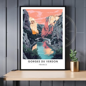 Verdon Gorges Poster | Verdon Gorges Travel Print | France Poster
