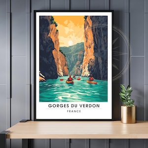 Verdon Gorges Travel Poster | Verdon Gorges Print | France Poster