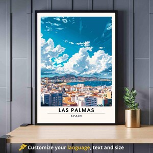 Affiche Las Palmas | Afdrukken Las Palmas gezien vanuit de lucht