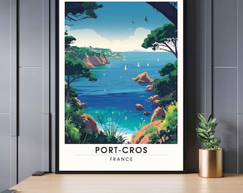 Affiche Port-Cros, France - Impression de voyage Port-Cros - Hyères