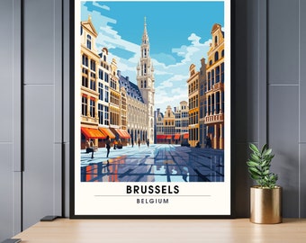 Impression Bruxelles, Belgique | Poster de voyage Bruxelles