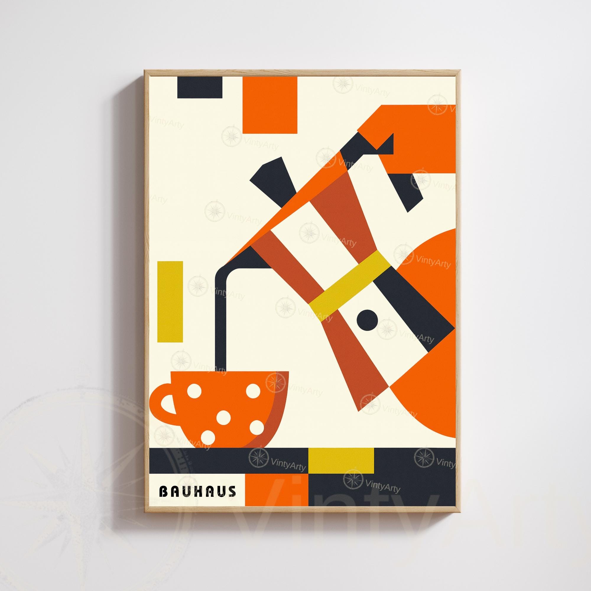 Bauhaus Coffee Poster – Modern Abstract Geometric Wall Art - Etsy
