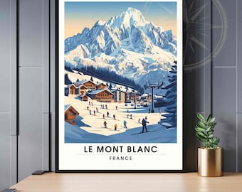Affiche Le Mont Blanc | Impression Mont Blanc | Affiche Les Alpes - Ski et montagne