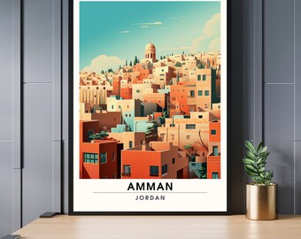 Print Amman, Jordan | Amman Travel Print | Jordan travel poster