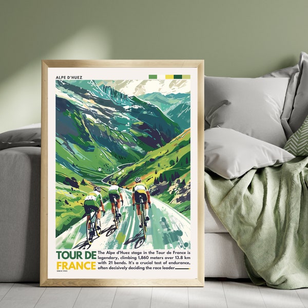 Tour de France-Druck | Alpe d'Huez | Plakat der Tour de France