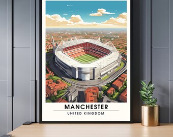 Manchester Poster | Manchester Travel Print | Manchester Travel Poster | Old Trafford Poster