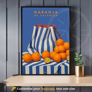 Valencia Orange poster - Valencia reisprint - Valencia Orange poster, Spanje - Keukenposter