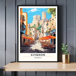 Cartel de Aviñón | Impresión de Aviñón | cartel de viaje Avignon, Francia | cartel de Provenza