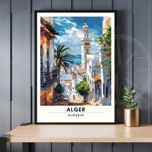 Poster Algier, Algerien | Algerien-Reiseplakat, Kasbah von Algier