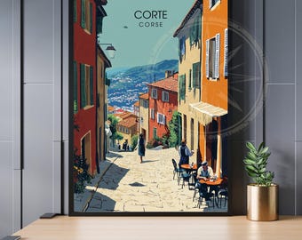 Corte Poster | Corsica Travel Print | Corsican poster