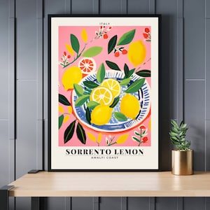 Sorrento Lemon Amalfi Poster | Wall Art | Kitchen Poster | Italian Kitchen Print | Amalfi Poster